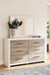 Charbitt Full Panel Bed with Mirrored Dresser and Nightstand