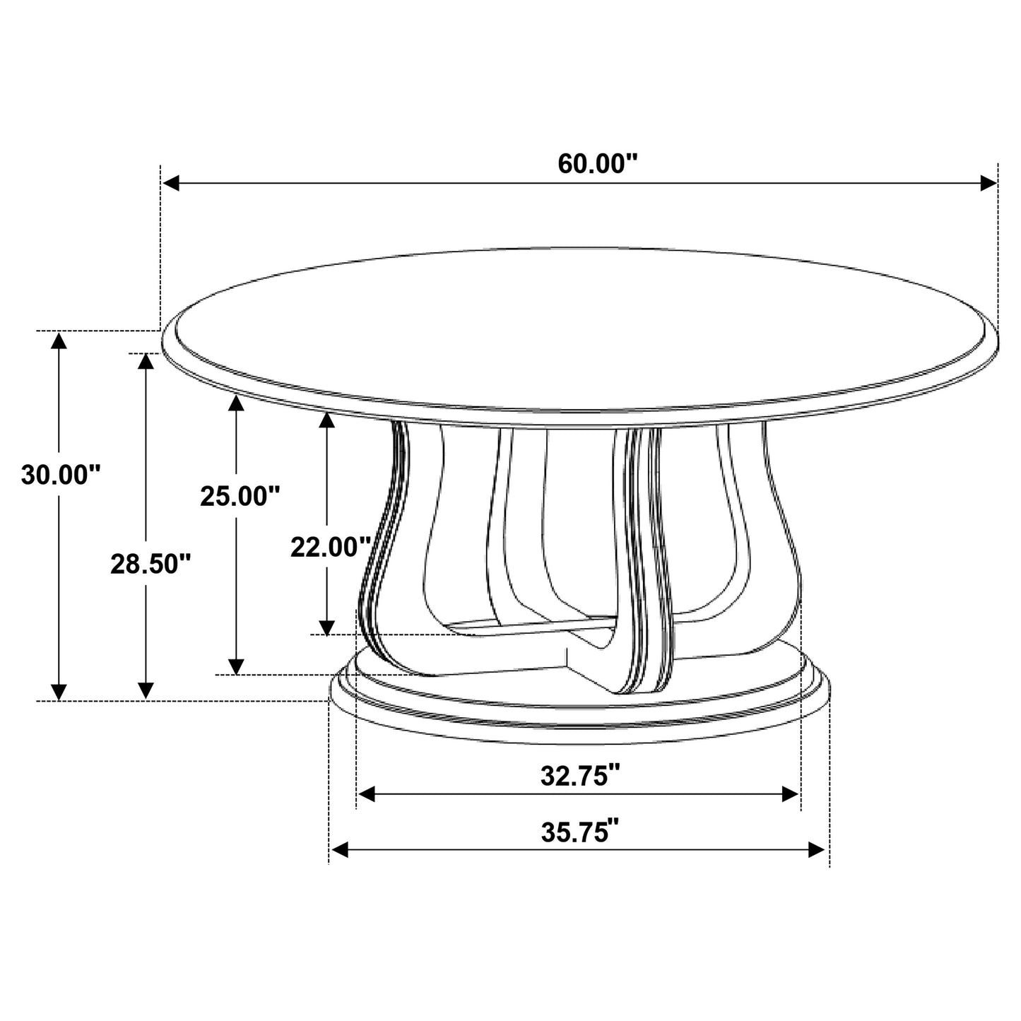 Trofello 5-piece Round Dining Table Set White Washed