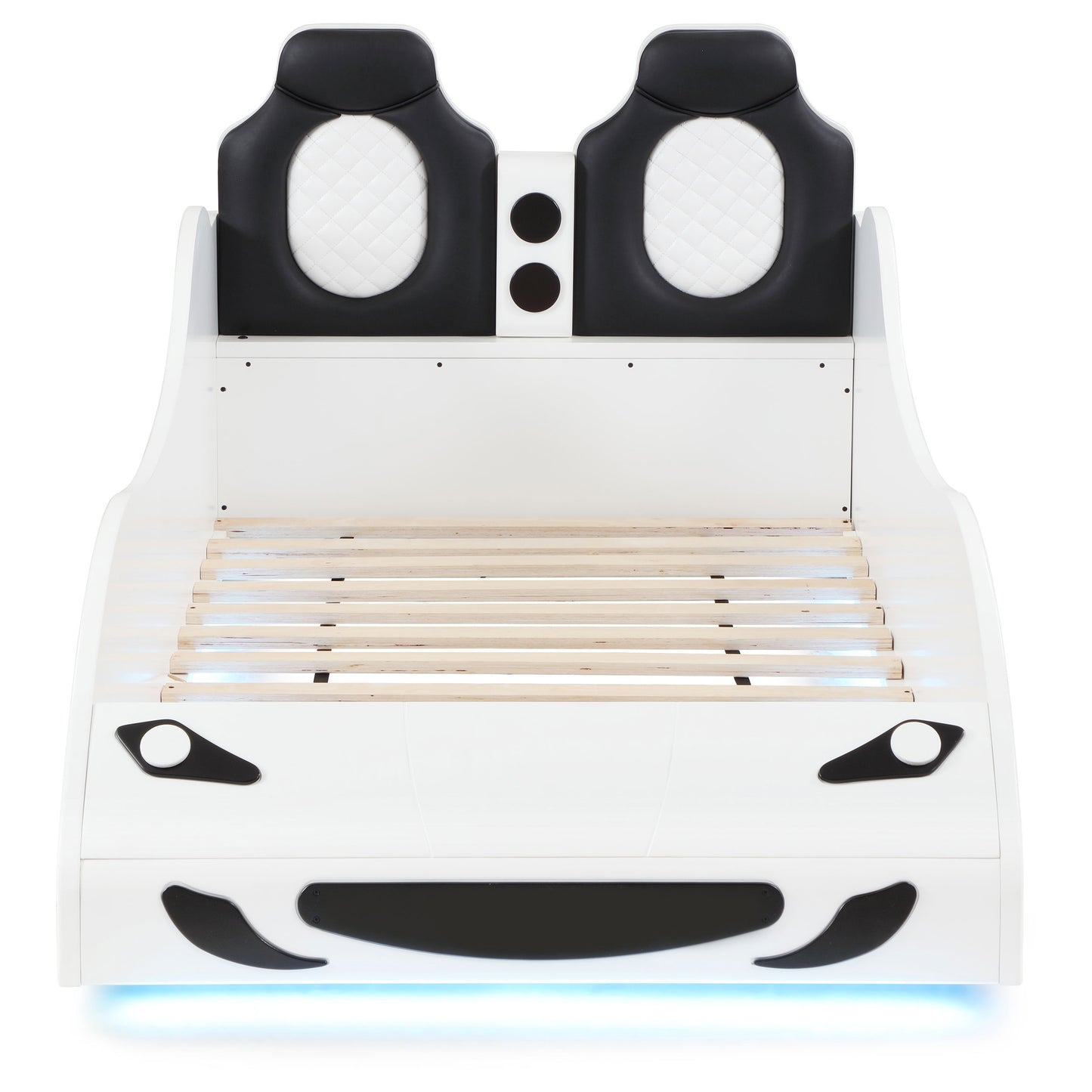 Cruiser Wood Twin LED Car Bed White