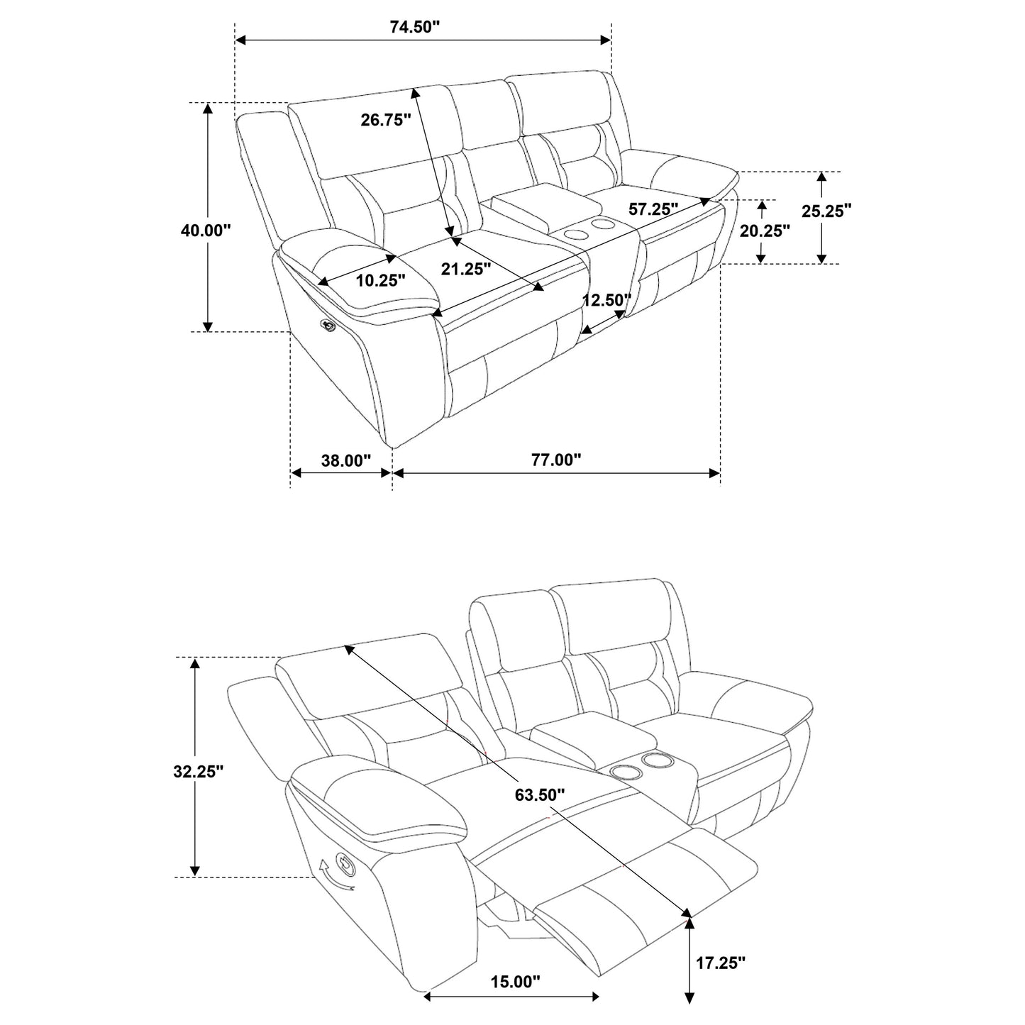 Greer 3-piece Upholstered Reclining Sofa Set Taupe