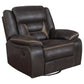 Greer Upholstered Swivel Glider Recliner Chair Brown