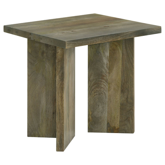 Andando Square Solid Wood End Table Mango Brown