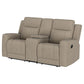 Brentwood Upholstered Motion Reclining Loveseat Taupe