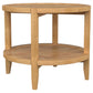 Camillo Round Solid Wood Side End Table Maple Brown