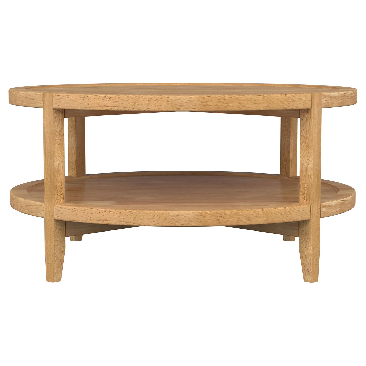 Camillo Round Solid Wood Coffee Table Maple Brown