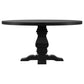 Florence Round 60-inch Pedestal Base Dining Table Black