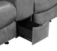 Conrad 2-piece Upholstered Padded Arm Motion Sofa Set Grey