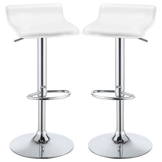 Bidwell Upholstered Adjustable Bar Stool White (Set of 2)