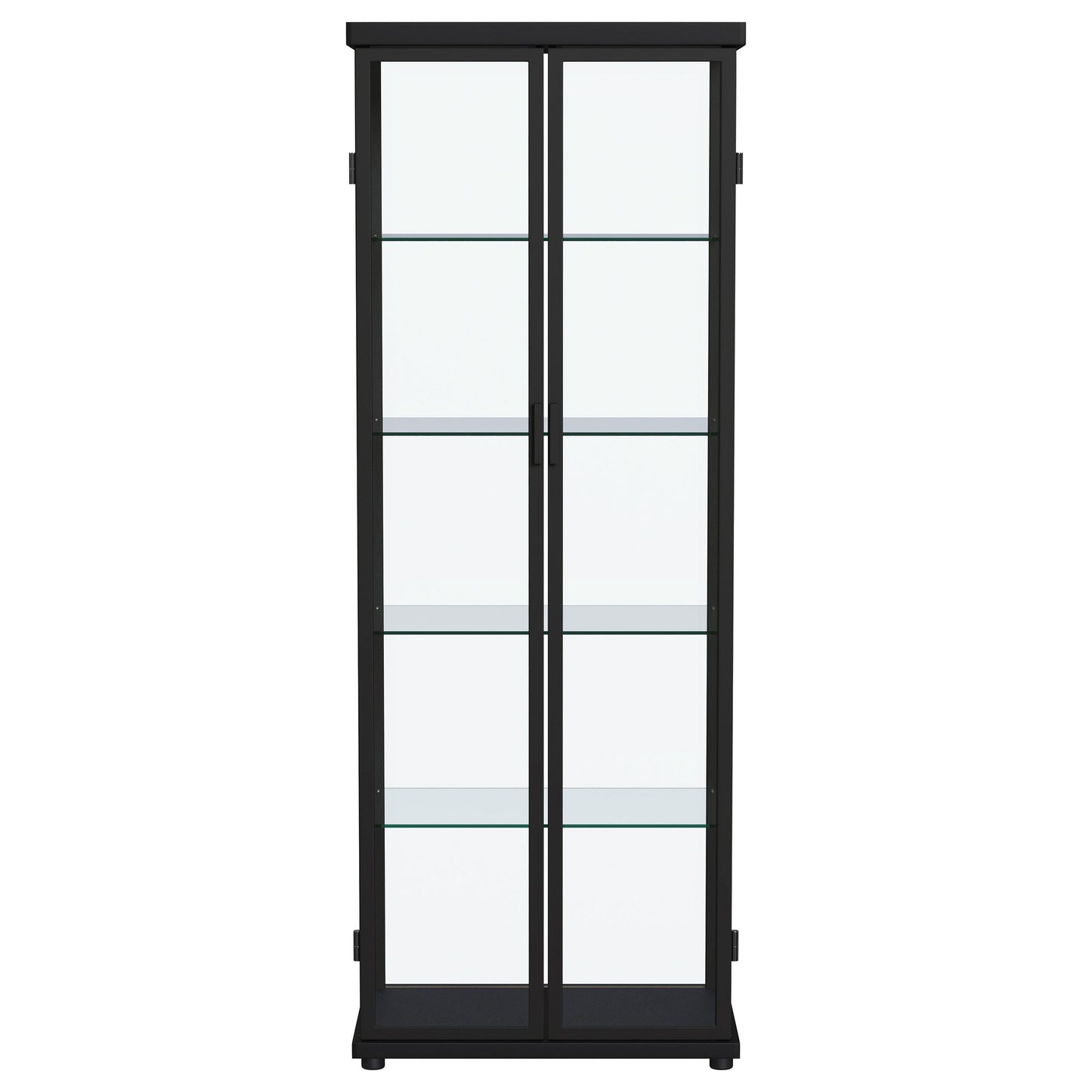 Aero 4-shelf Display Curio Cabinet with LED Lighting Black