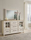 Shaybrock California King Panel Bed with Mirrored Dresser and Nightstand