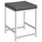 Afshan Upholstered Square Padded Vanity Stool Chrome