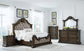 Maylee California King Upholstered Bed with Mirrored Dresser and Nightstand