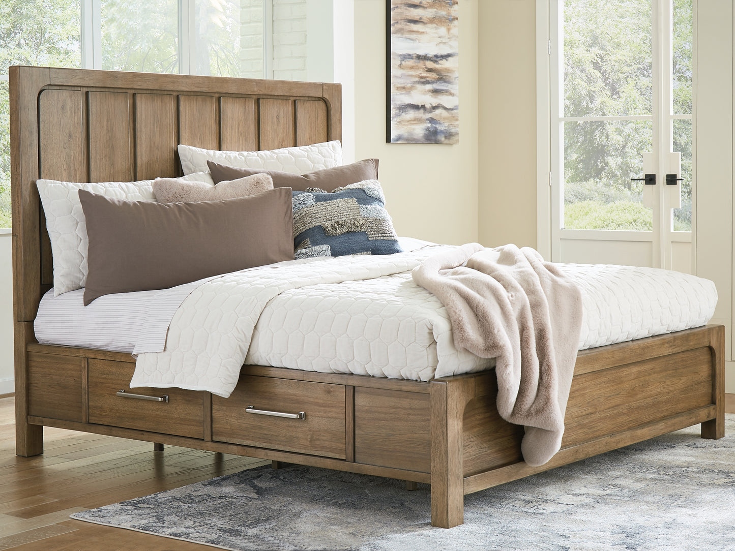 Cabalynn California King Panel Bed with Dresser, Chest and Nightstand