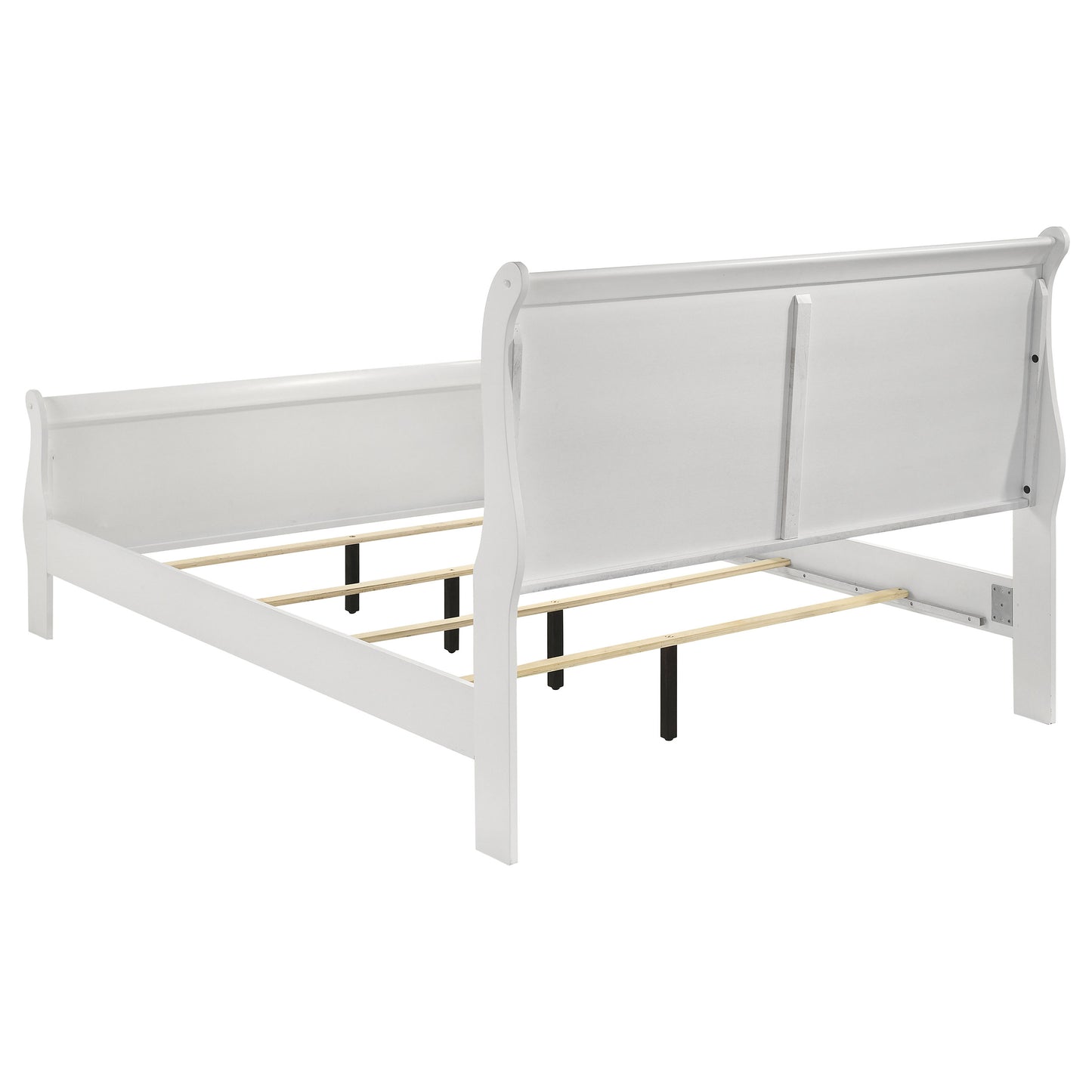 Louis Philippe 47-inch Full Sleigh Panel Bed White