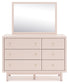 Wistenpine Twin Upholstered Panel Bed with Mirrored Dresser, Chest and Nightstand