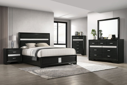 Miranda 5-piece Eastern King Bedroom Set Black