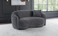 Brookside Velvet Upholstered Curved Loveseat Dark Grey