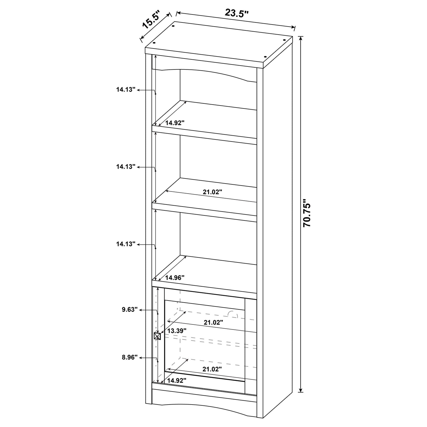 Laughlin 3-shelf Engineered Wood Media Tower Dark Pine