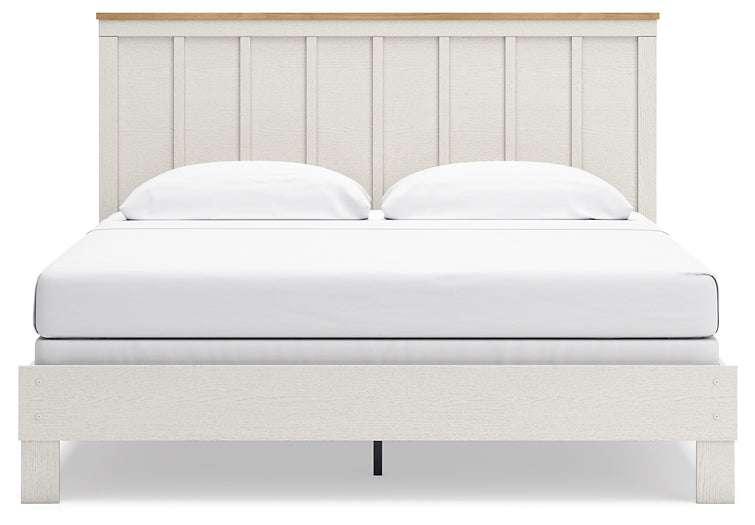 Linnocreek King Panel Bed with Mirrored Dresser