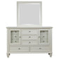 Sandy Beach 11-drawer Dresser with Mirror Cream White