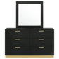 Caraway 6-drawer Dresser with Mirror Black