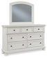 Robbinsdale King Panel Bed with Mirrored Dresser and Chest