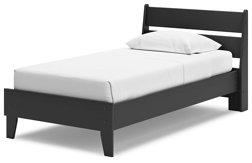 Socalle Twin Panel Platform Bed with Nightstand