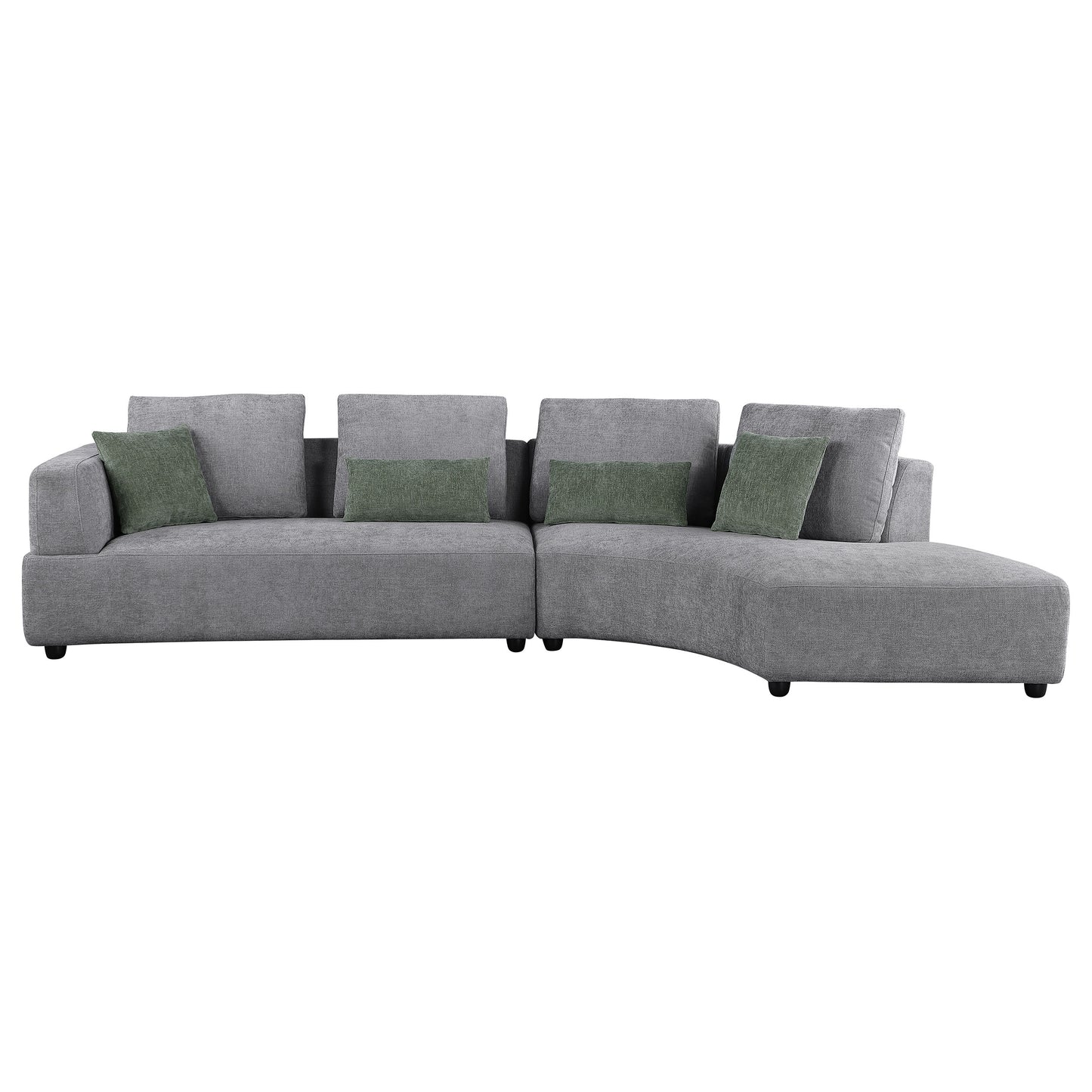 Toscano 134-inch Upholstered Sectional Sofa Grey