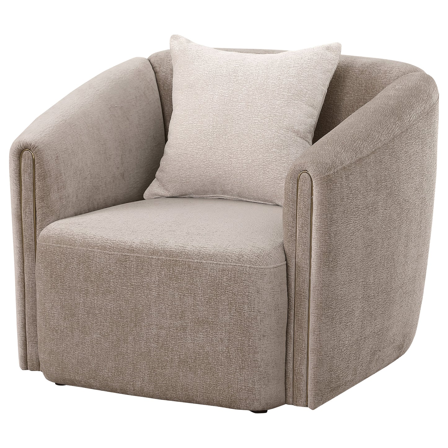 Townsend Chenille Upholstered Rolled Arm Chair Latte