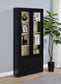 Hawthorne 4-shelf Glass Door Cabinet with Drawers Black