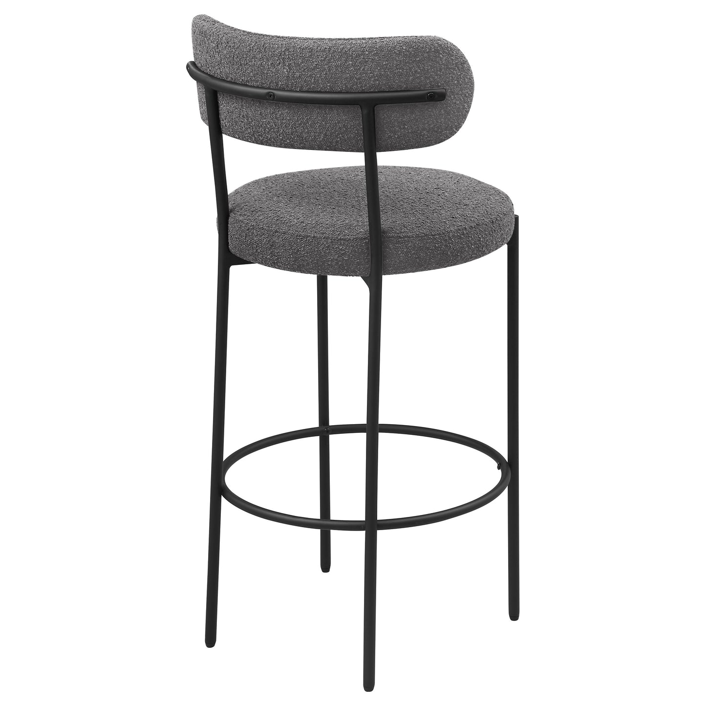 Viola Boucle Upholstered Bar Chair Grey (Set of 2)