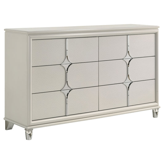 Olivia 6-drawer Dresser Cabinet Pearl White