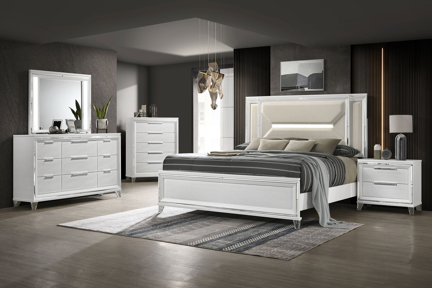 Marmore 5-drawer Bedroom Chest of Drawers White