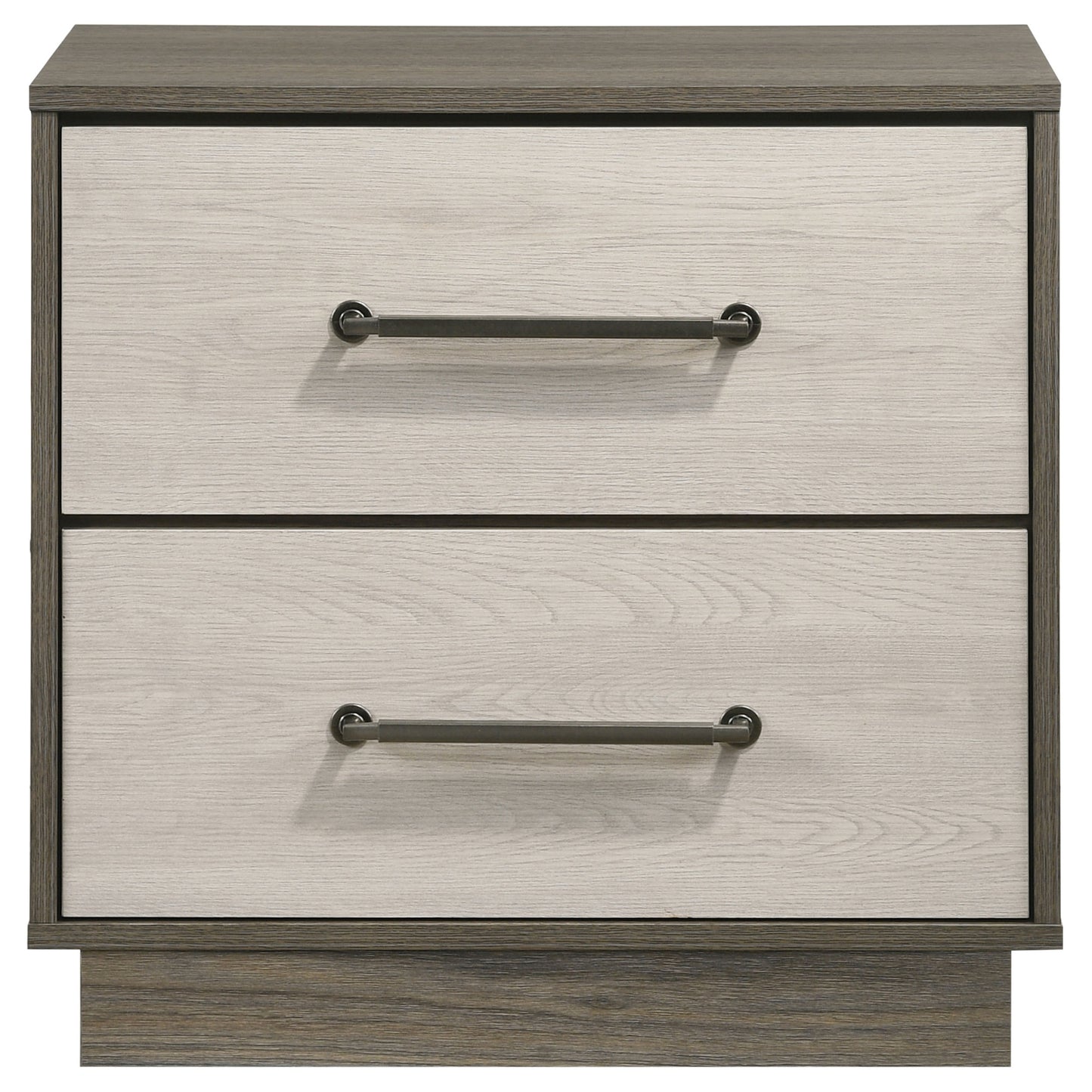 Fenwick 2-drawer Nightstand Bedside Table Grey Oak