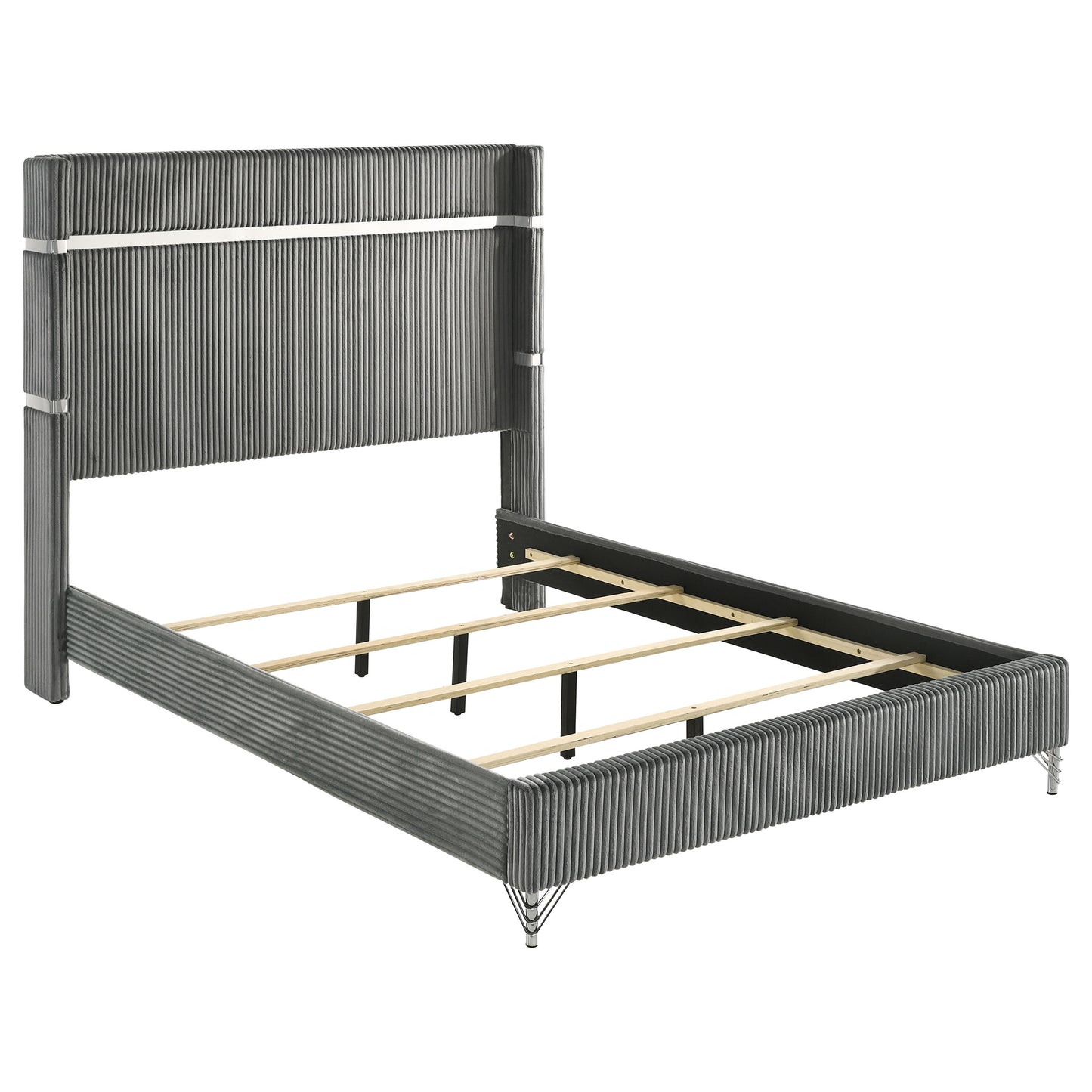 Lucia 5-piece Eastern King Bedroom Set Grey and Black