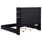 Tisdall 67-inch Upholstered Queen Fireplace Bed Black