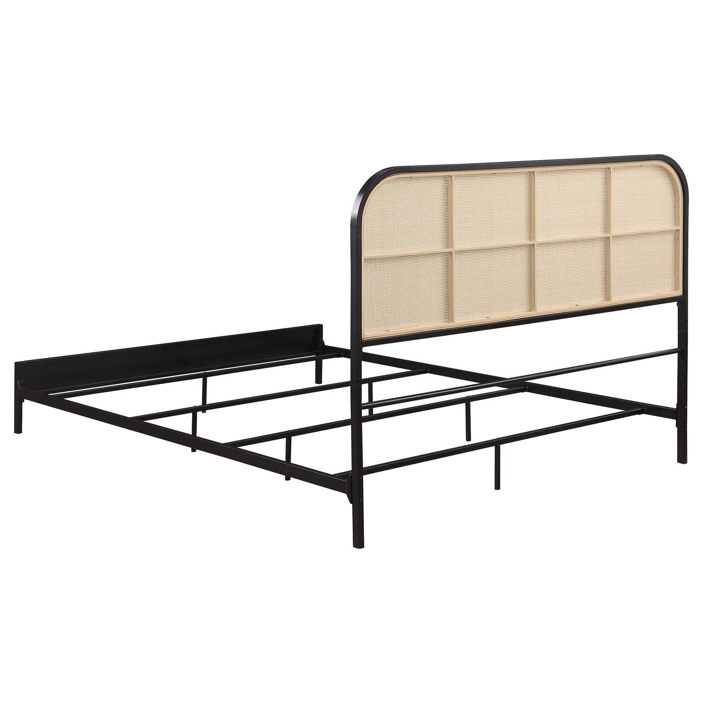 Amherst Radio Weave Rattan Metal Eastern King Bed Black