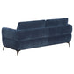 Lively Chenille Upholstered Modern Track Arm Sofa Blue