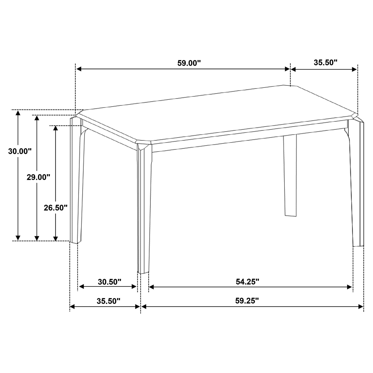 Almonte 5-piece 59-inch Rectangular Dining Set Dark Brown