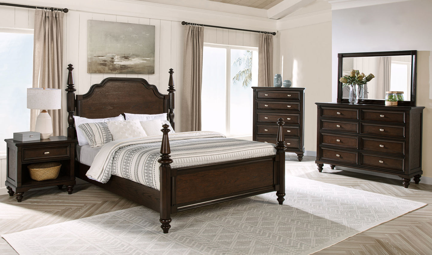 Andover 5-piece Queen Bedroom Set Dark Oak