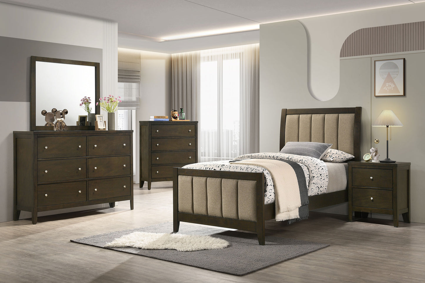 Wilkes 5-piece Twin Bedroom Set Dark Cocoa