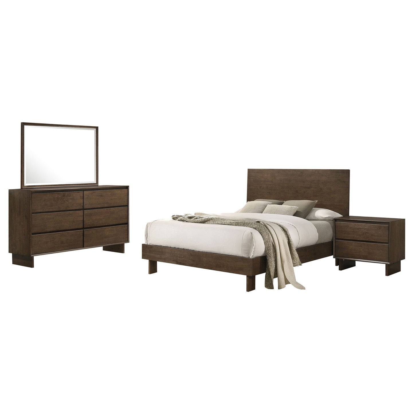 Glenwood 4-piece Eastern King Bedroom Set Warm Brown