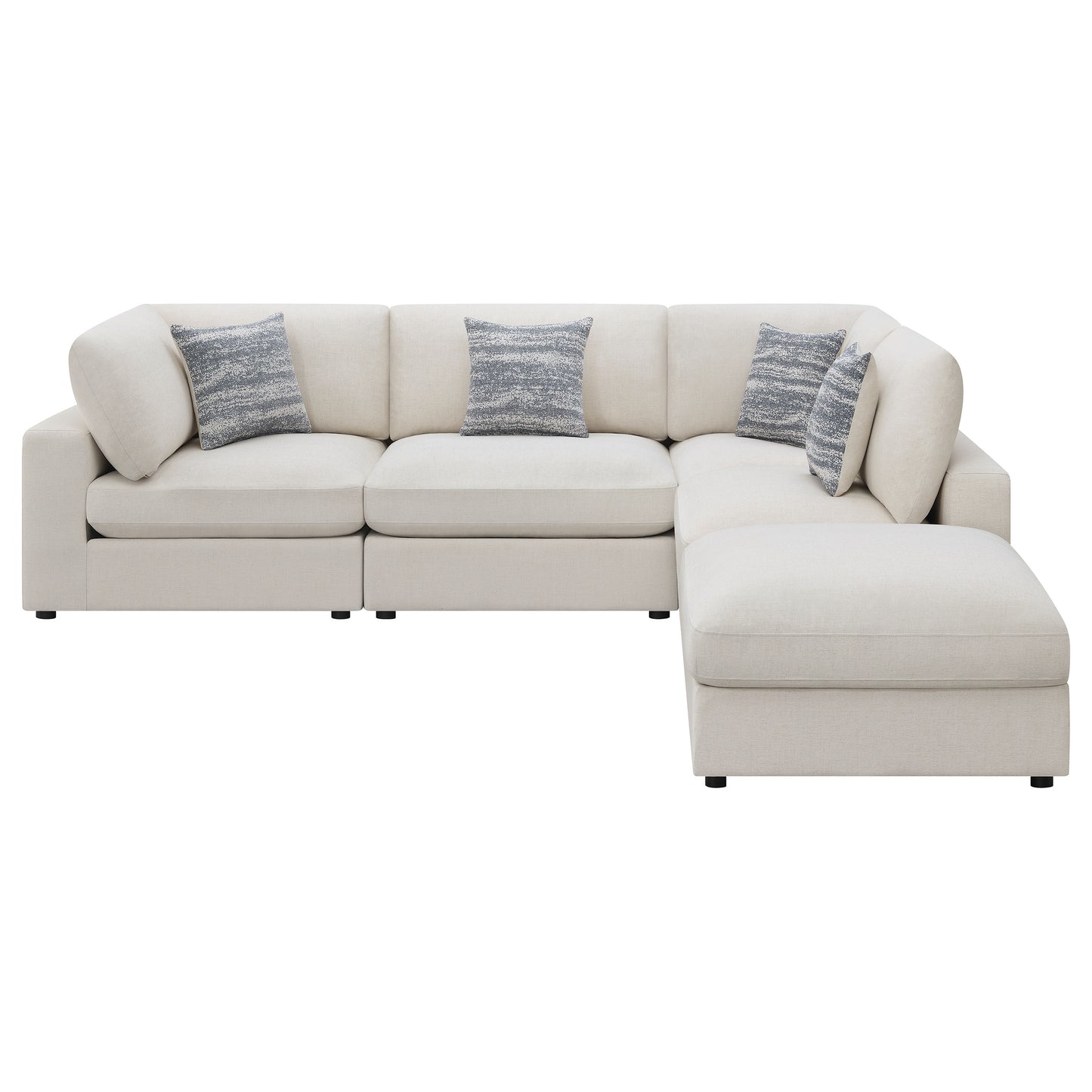 Serene 5-piece Upholstered Modular Sectional Sofa Beige