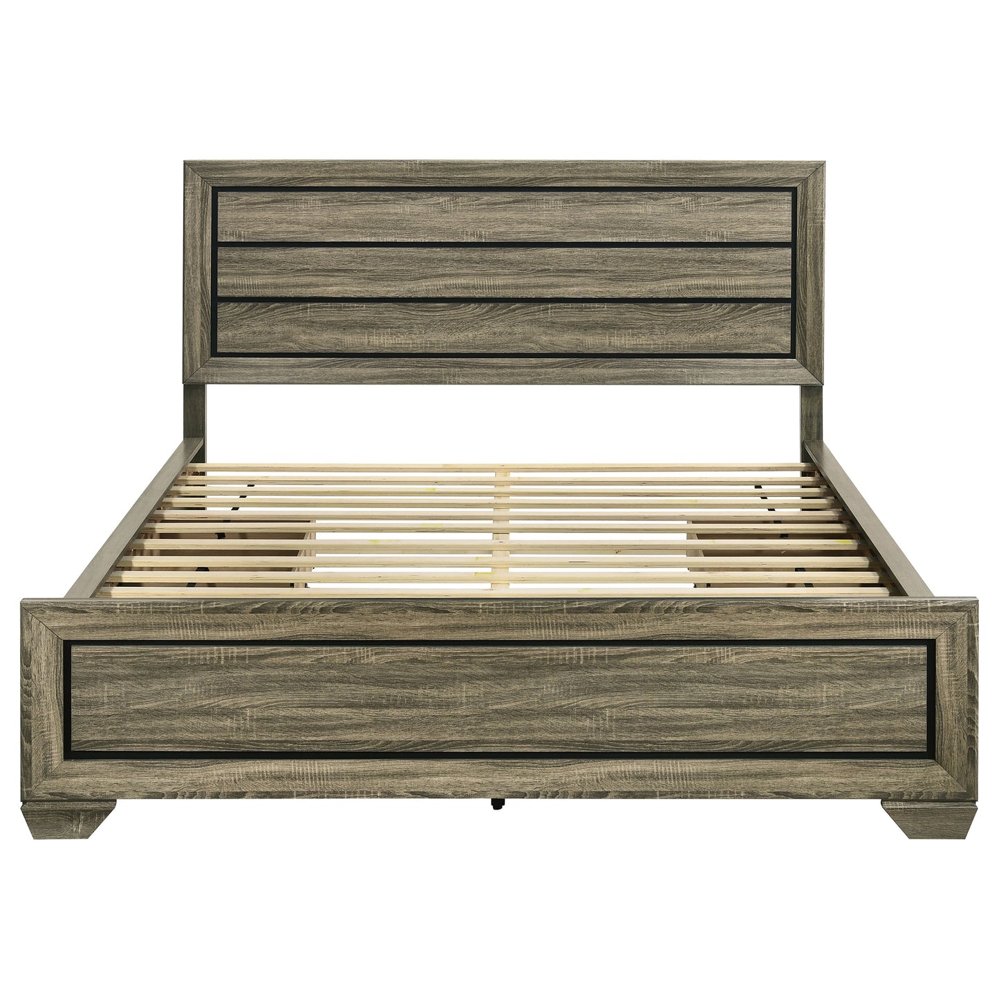 Kauffman Wood California King Storage Panel Bed Washed Taupe