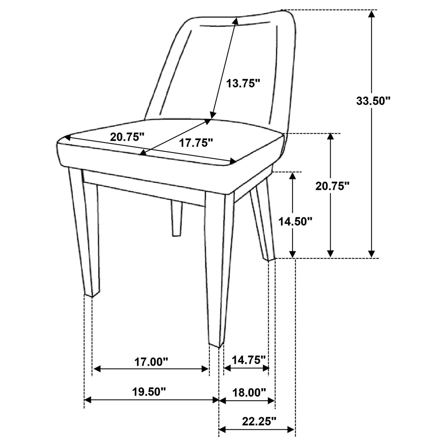 Castlewood Upholstered Dining Side Chair Brown Oak (Set of 2)