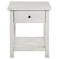 Payne 1-drawer Wood End Table with Shelf Distressed White