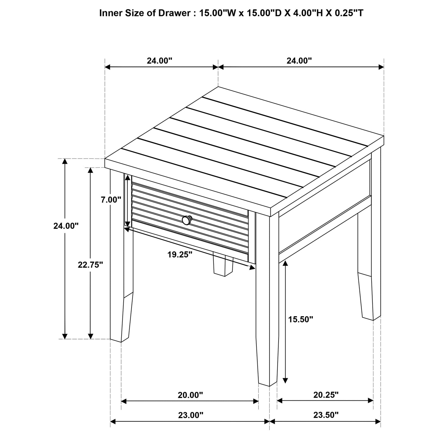 Concord 1-drawer Square End Table Distressed Java