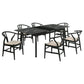 Crestmont 7-piece Extension Leaf Dining Table Set Black