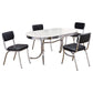 Retro 5-piece Oval Dining Table Set White and Black