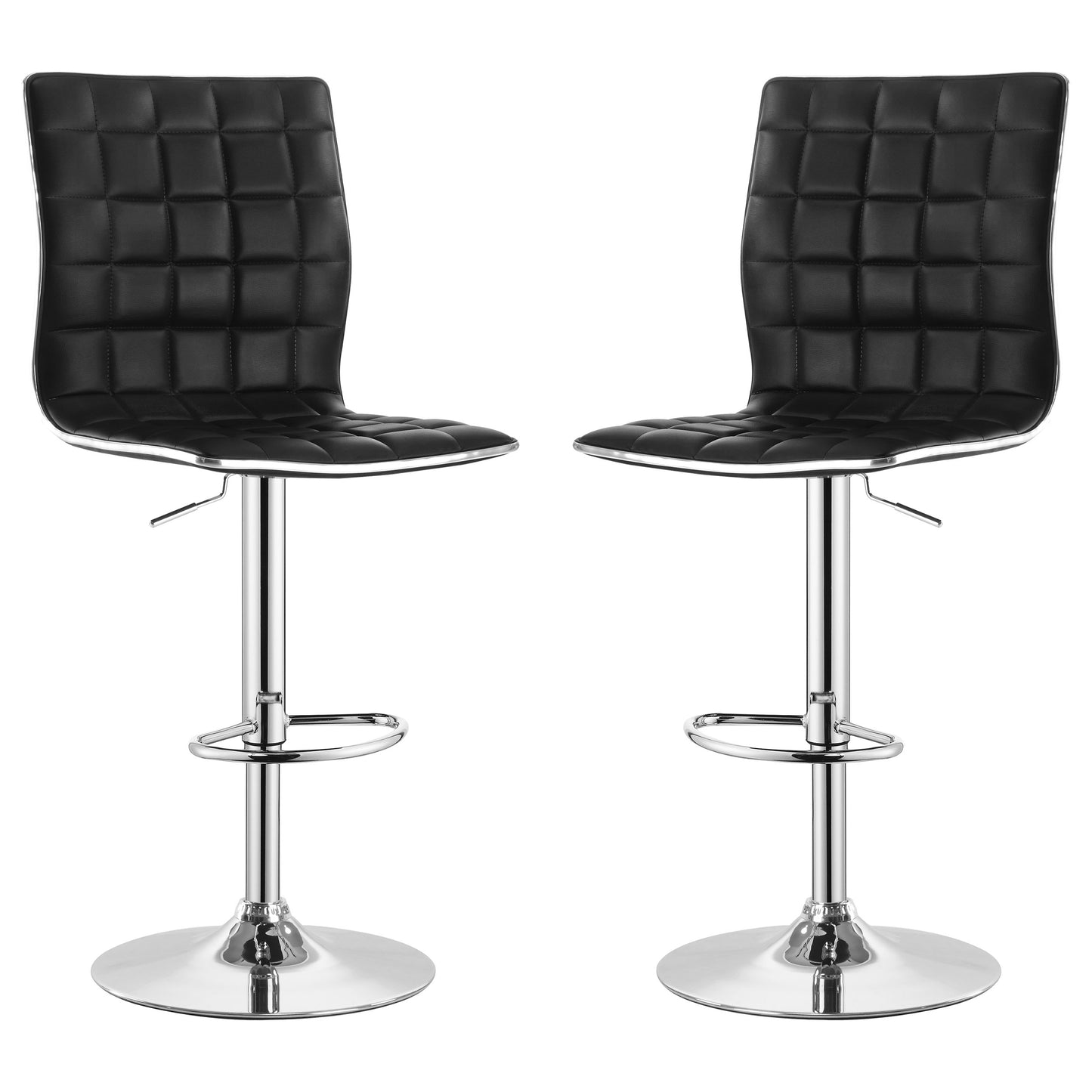 Ashbury Upholstered Adjustable Bar Stool Black (Set of 2)